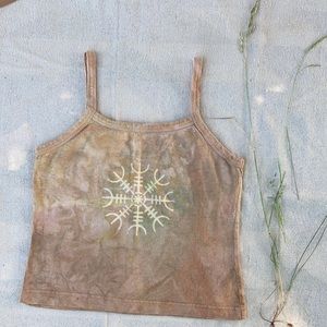 Helm of Awe shield maiden Viking tie dye tank : hemp : earth warrior